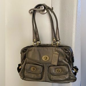 Rare Coach Bleecker Street Limited Edition Peyton Metallic Leather Satchel